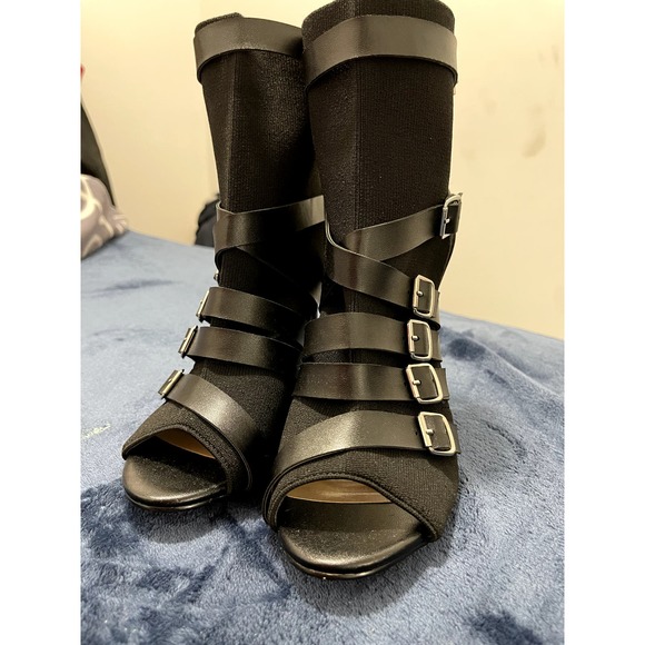 Nicole Miller Peep Toe Boots - Picture 1 of 9